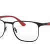Ray-Ban RX6363 3018 Matte Black on Black / Red