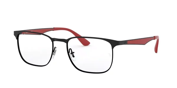 Ray-Ban RX6363 3018 Matte Black on Black / Red