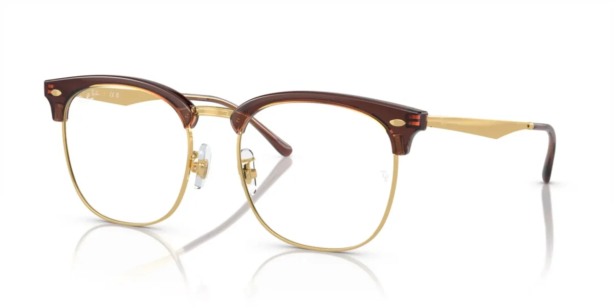 Ray-Ban RX7318D 8325 - Transparent Dark Brown on Gold