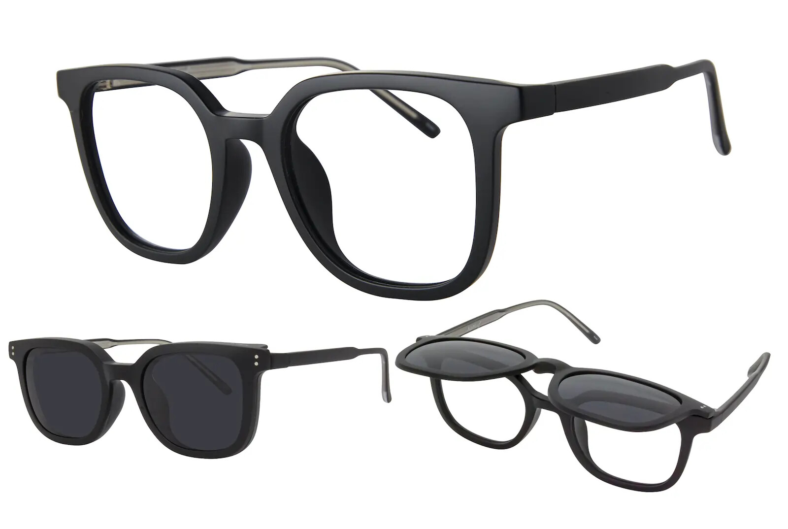Airmag Afp544 2 AirMag AFP544 C1 - Matte Black - Polarized Grey Sun Flip-Up Clip-On