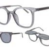 AirMag AFP544 C2 - Gunmetal - Polarized Grey Mirror Sun Flip-Up Clip-On