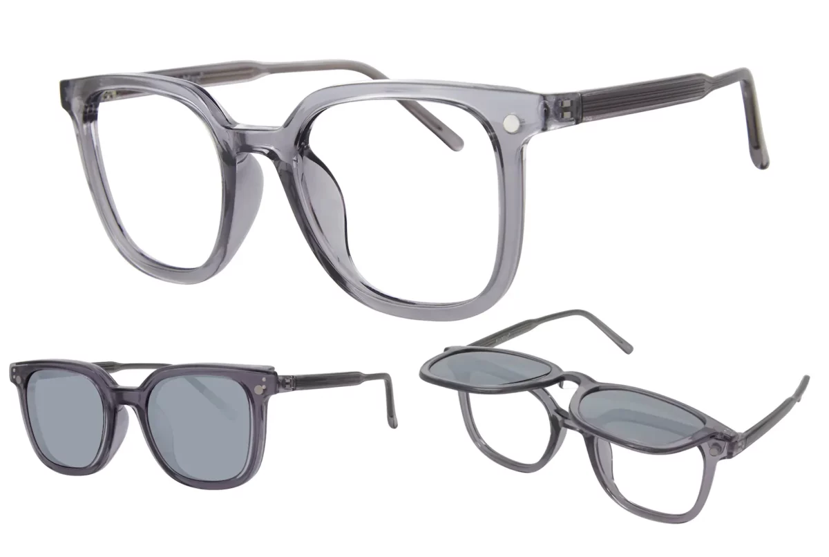 AirMag AFP544 C2 - Gunmetal - Polarized Grey Mirror Sun Flip-Up Clip-On