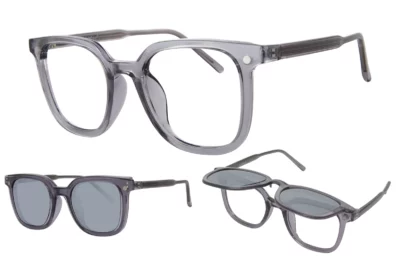 AirMag AFP544 C2 - Gunmetal - Polarized Grey Mirror Sun Flip-Up Clip-On