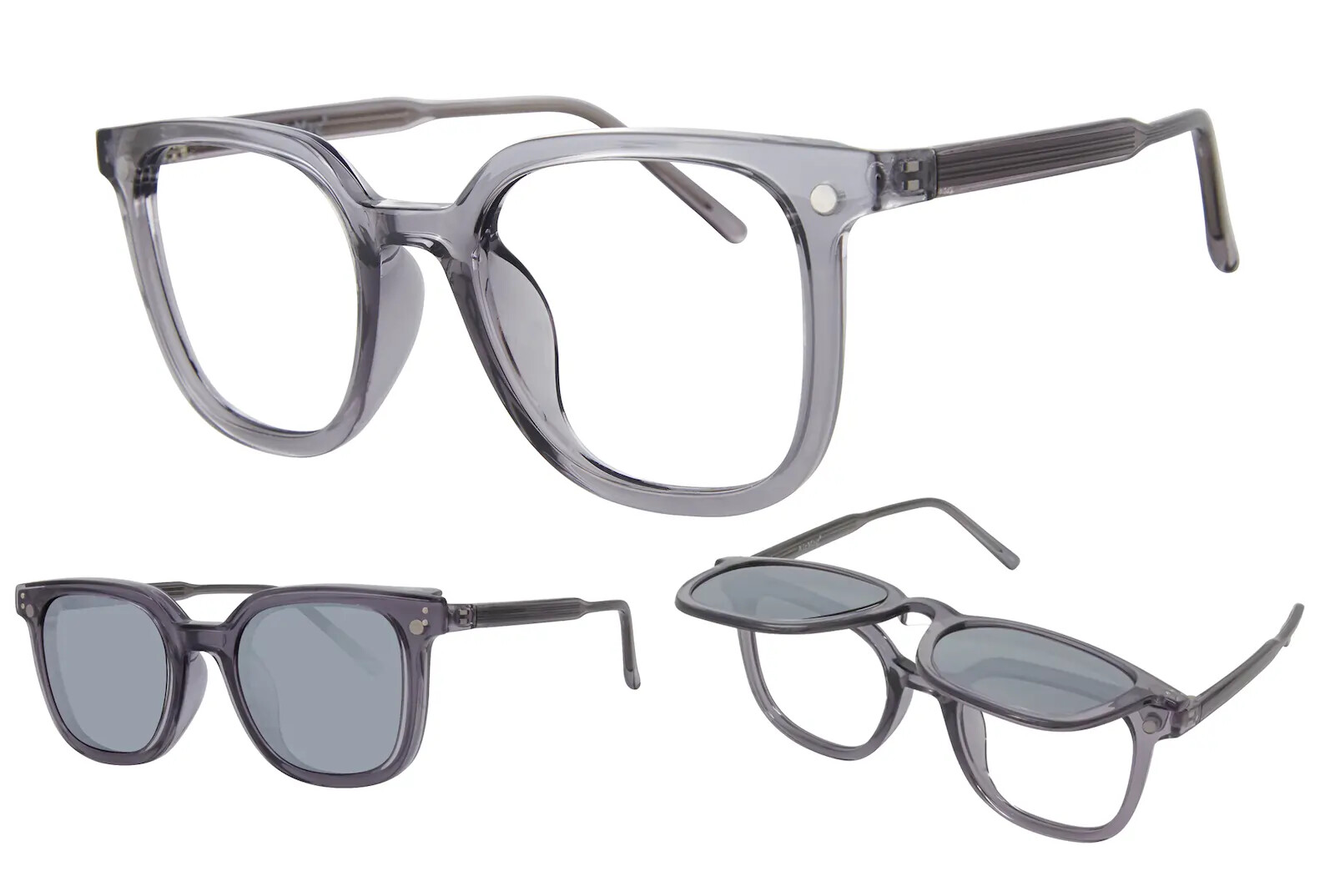 Airmag Afp544 1 AirMag AFP544 C2 - Gunmetal - Polarized Grey Mirror Sun Flip-Up Clip-On