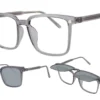 AirMag AFP546 C2 - Black - Polarized Grey Mirror Sun Flip-Up Clip-On