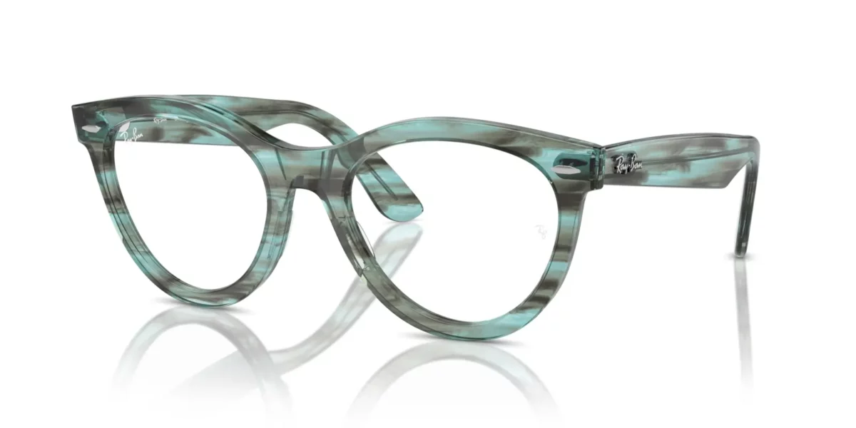 Ray-Ban RX2241V 8362 - Striped Transparent Green