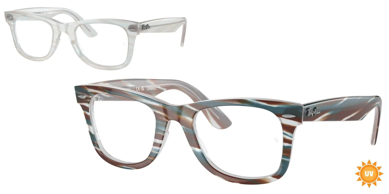 Ray-Ban Rx4340V Wayfarer Ease 9 Ray-Ban RX4340V 8382 Photo Striped Light Blue