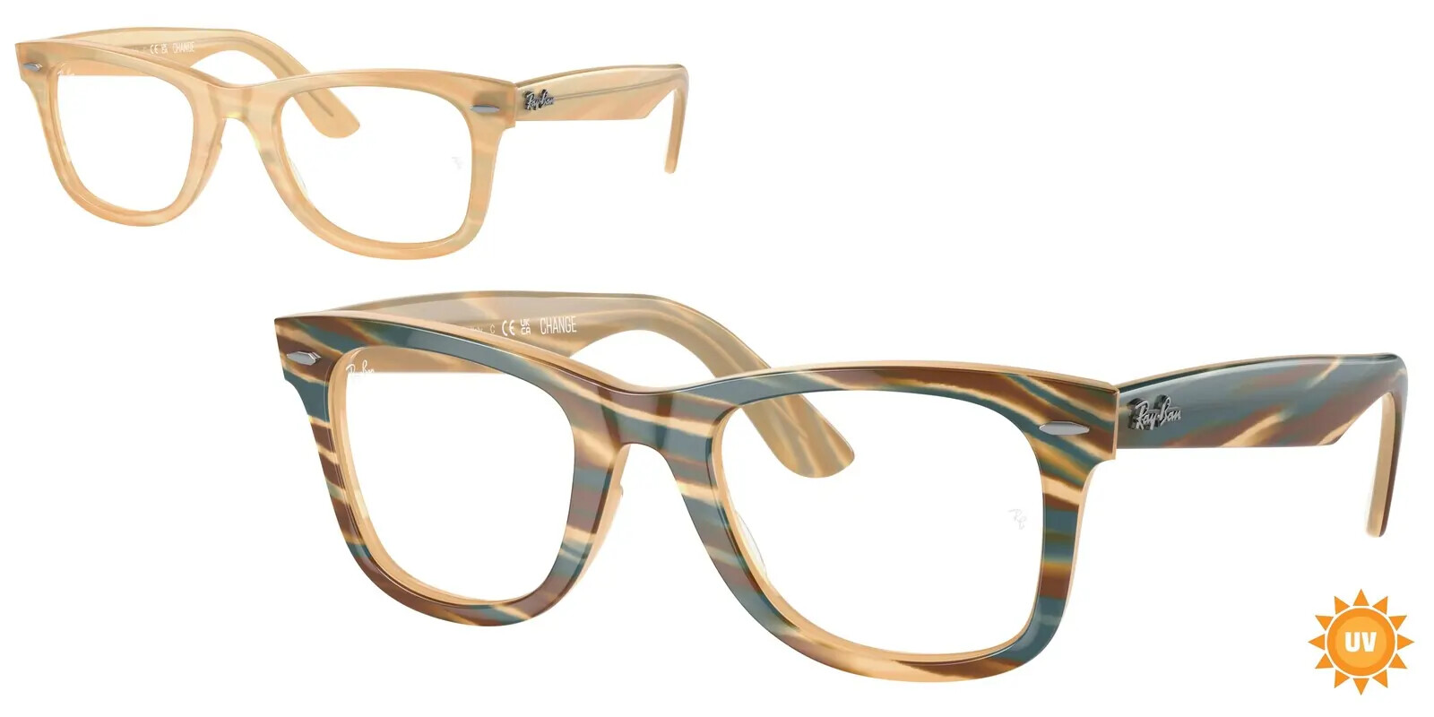Ray-Ban Rx4340V Wayfarer Ease 10 Ray-Ban RX4340V 8383 - Photo Striped Brown