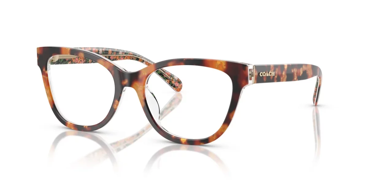 Coach HC6249U 5847 - Amber Tortoise / Orange Floral