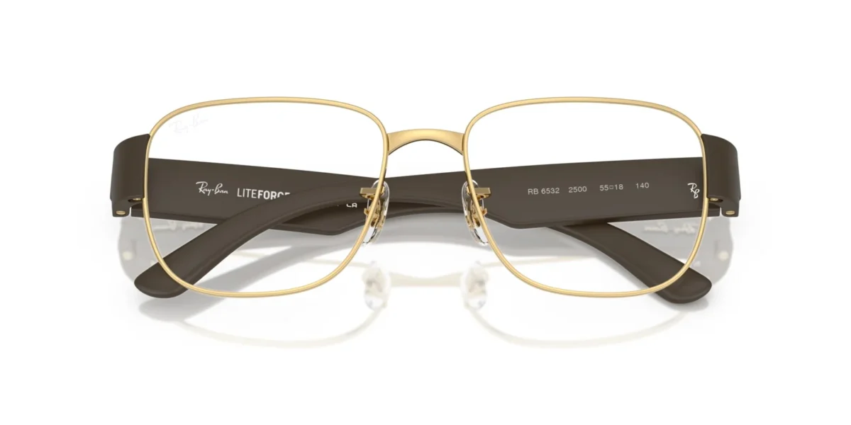 Ray-Ban RX6532 2500 - Arista Gold Temple color: Sand Brown