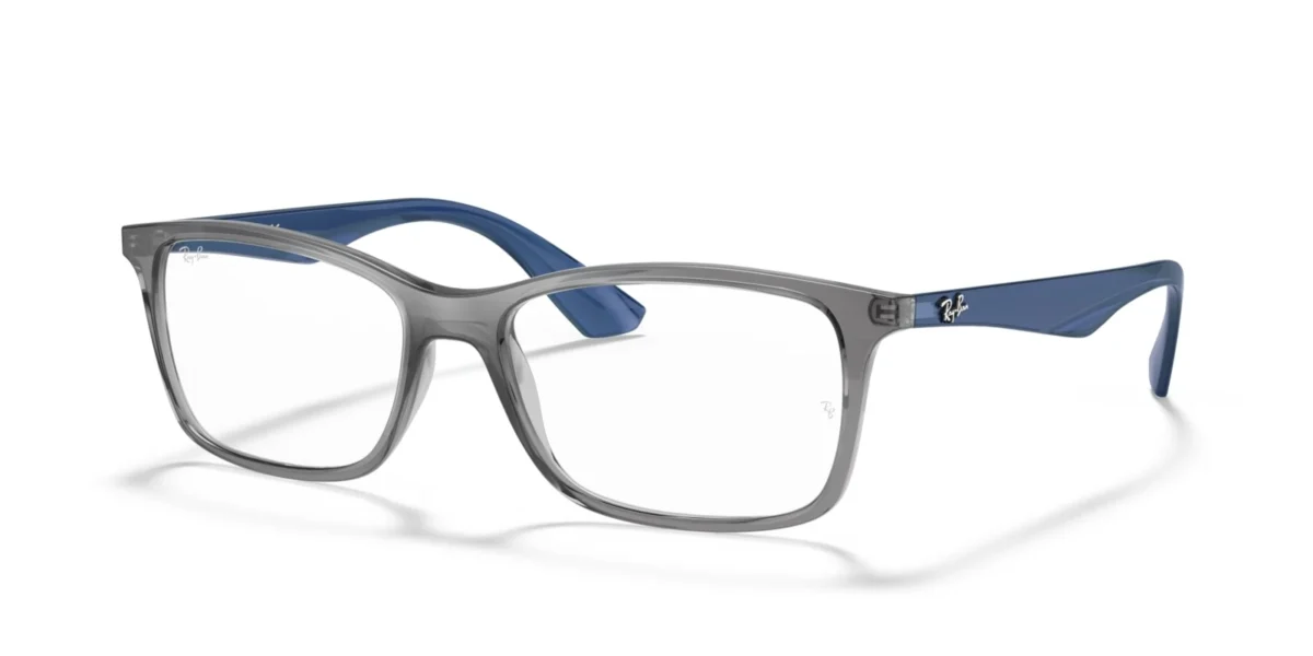Ray-Ban RX7047 5769 - Transparent Grey - Temple color: Blue