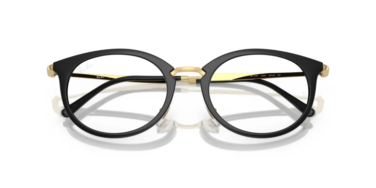Ray-Ban RX7255 2000 - Black - Temple color: Arista Gold