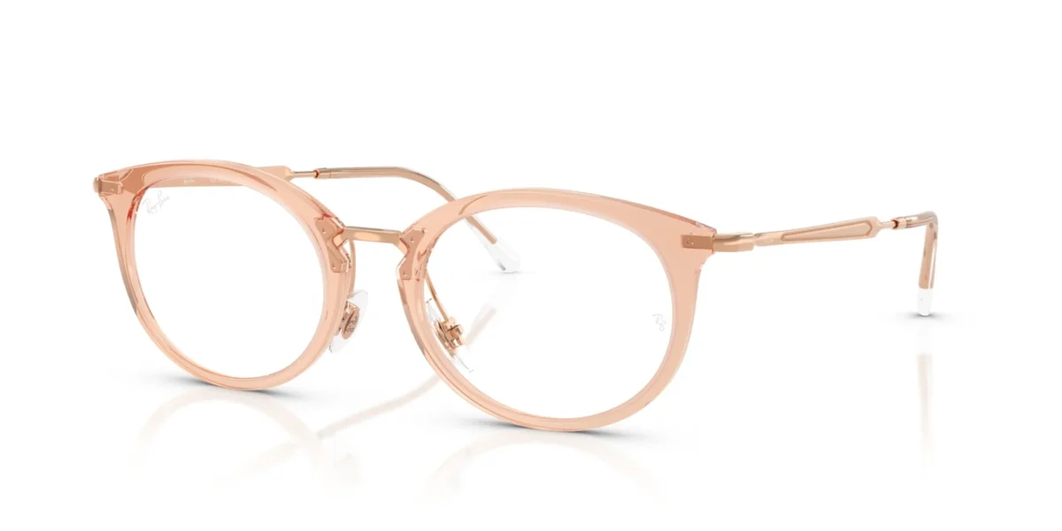 Ray-Ban RX7255 8124 - Transparent Beige - Temple color: Rose Gold