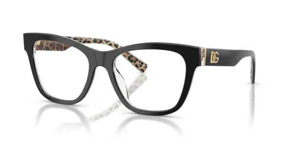 Dolce & Gabbana DG3430 3299 - Black on Leo Brown