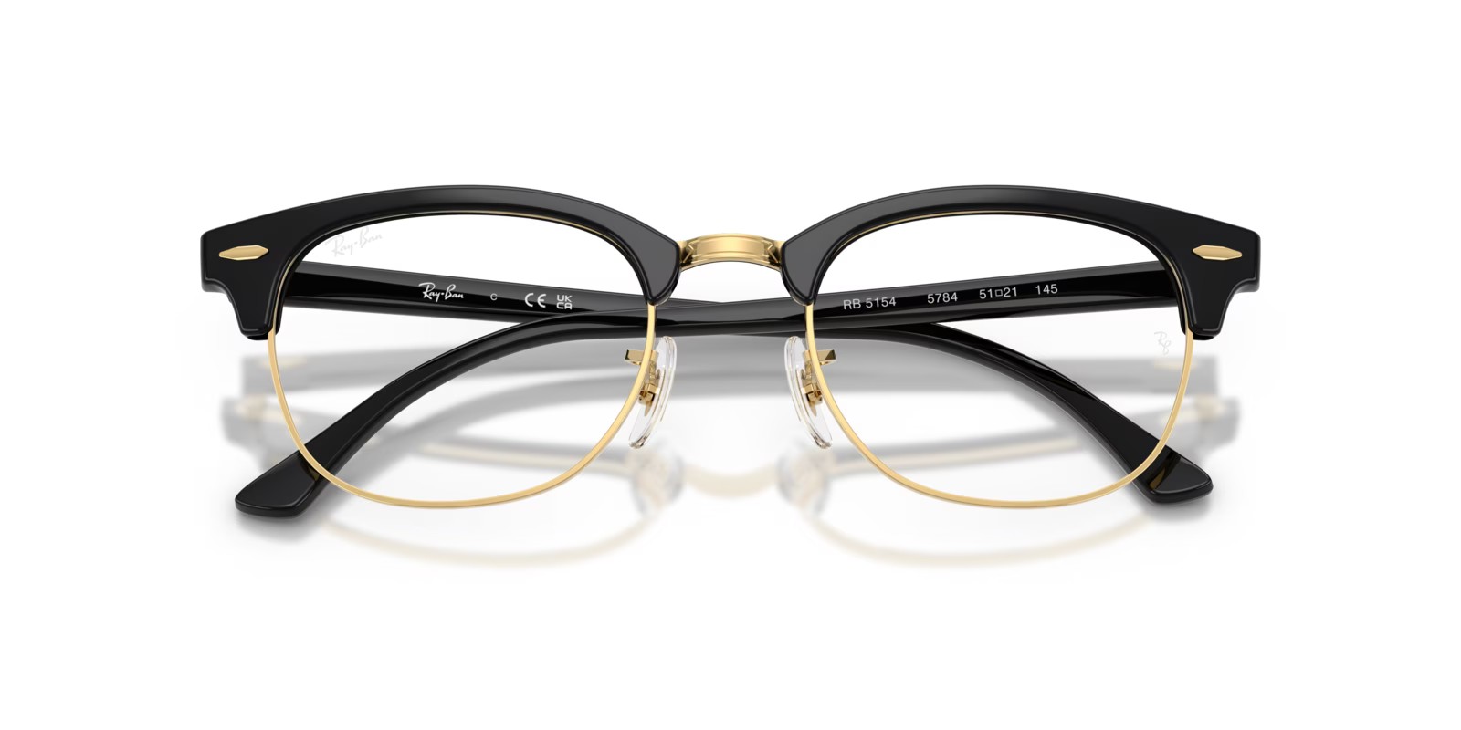 Ray-Ban Rx5154 Clubmaster 19 Ray-Ban RX5154 5784 - Black & Gold