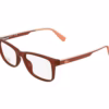 Lacoste L3665 800 - Transparent Dark Orange Lumi eyeglasses angle view