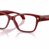 Versace VE3392 5540 - Transparent Burgundy eyeglasses angle view