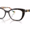 Dolce&Gabbana DG3398 3217 - Havana On White Barrow eyeglasses angle view