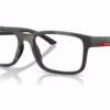 Prada Linea Rossa PS 01RV 14X1O1 - Mimetic Green Rubbered eyeglasses angle view