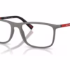 Prada Linea Rossa PS 03QV 16X1O1 - Grey Silver eyeglasses angle view
