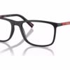 Prada Linea Rossa PS 03QV DG01O1 - Rubbered Black eyeglasses angle view