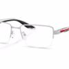 Prada Linea Rossa PS 51SV 1BC1O1 - Silver eyeglasses angle view