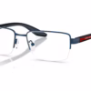 Prada Linea Rossa PS 51SV TFY1O1 - Matte Blue eyeglasses angle view