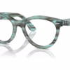 Ray-Ban RX2241V 8362 - Striped Transparent Green eyeglasses angle view