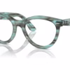 Ray-Ban RB2241VF 8362 - Striped Transparent Green eyeglasses angle view