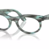 Ray-Ban RB2242V 8362 - Striped Transparent Green eyeglasses angle view