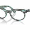 Ray-Ban RB2242VF 8362 - Striped Transparent Green eyeglasses angle view