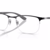 Ray-Ban RX6513 3163 - Black on Silver eyeglasses angle view