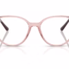 Ray-Ban RX7246L 5935 - Shiny Translucent Pink eyeglasses front view