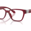 Versace VE3401U 388 - Transparent Red eyeglasses angle view
